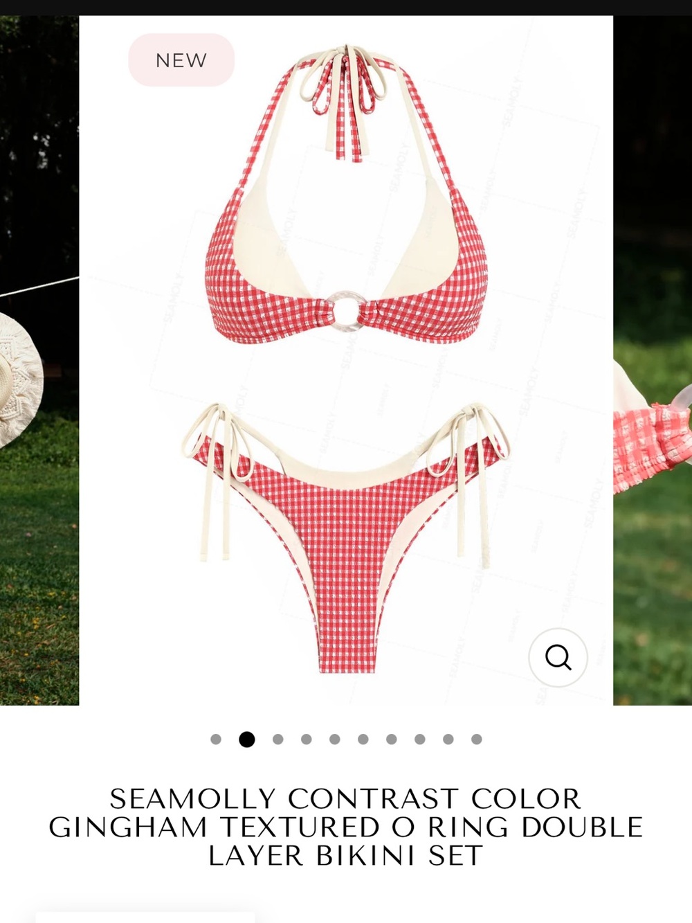 Seamolly Gingham Contrast Red Bikini Set